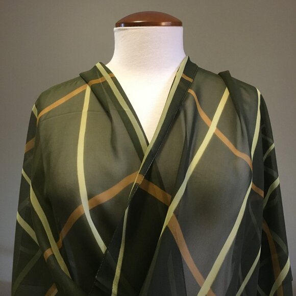 Plaid Infinity Scarf in Mustard, Olive and Pear - Picture 1 of 11